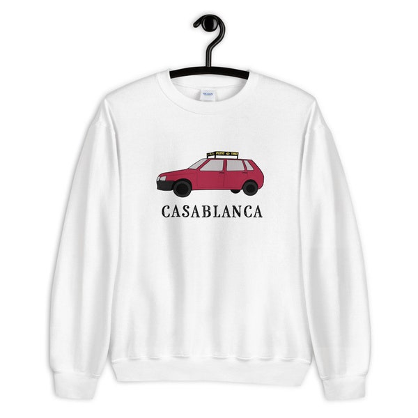 Casablanca Taxi Rouge, Moroccan Taxi Unisex Sweatshirt  (More Color Options Available)