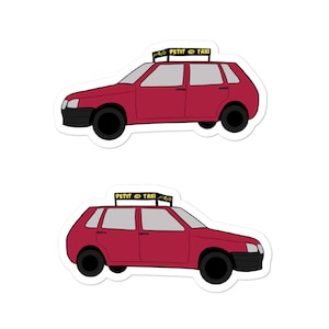 Moroccan Stickers, Taxi rouge, Moroccan Taxi, Casablanca Morocco, Red Taxi, Large laptop Decals x2