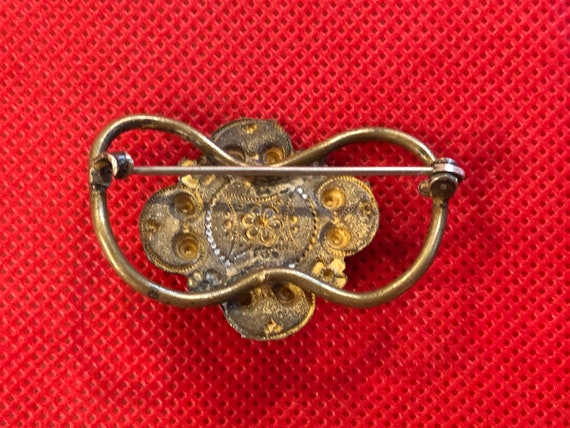 Antique Ornate Small Brooch C Hook - Gem