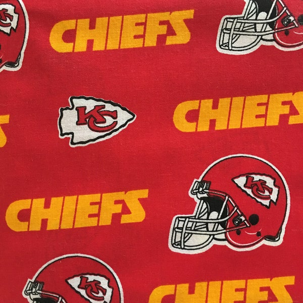 Kc Chiefs Cotton Fabric by the Yard - Etsy