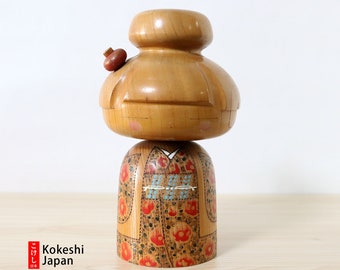 Vintage Kokeshi Doll by Kano Chiyomatsu - Flower Garden (22cm/8.6 inches) Free Shipping