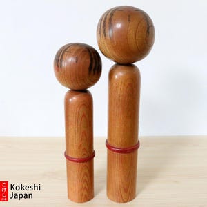 Hideo Ishihara Vintage Kokeshi Doll Set - Sunset (31-37cm/12.2-14.5 inches) Free Shipping