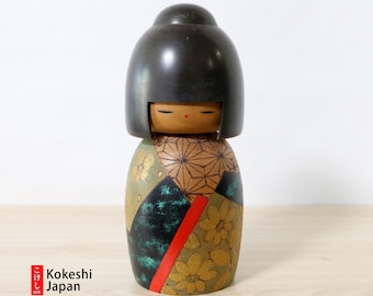 川瀬裕二 ヴィンテージこけし (17 cm/6.7インチ)、日本の創作創作木製