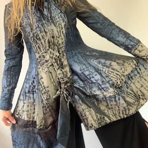 MARITHE FRANCOIS GIRBAUD Y2K Avant Garde Multiway Ruched Light Duster Coat / 2000&#39;s Designer Abstract Vintage Trench