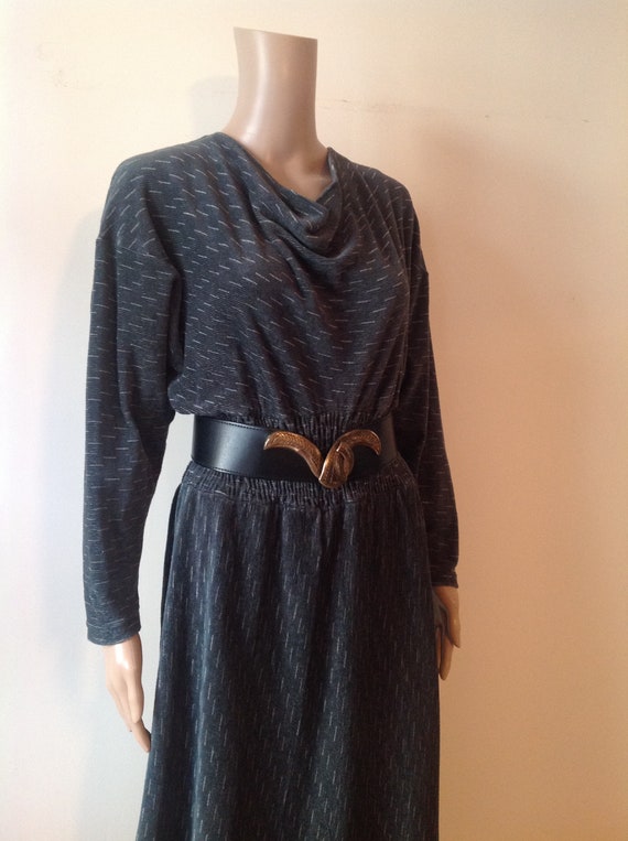 MARIMEKKO 1970's Vintage Mid Calf Long Dress, Batw