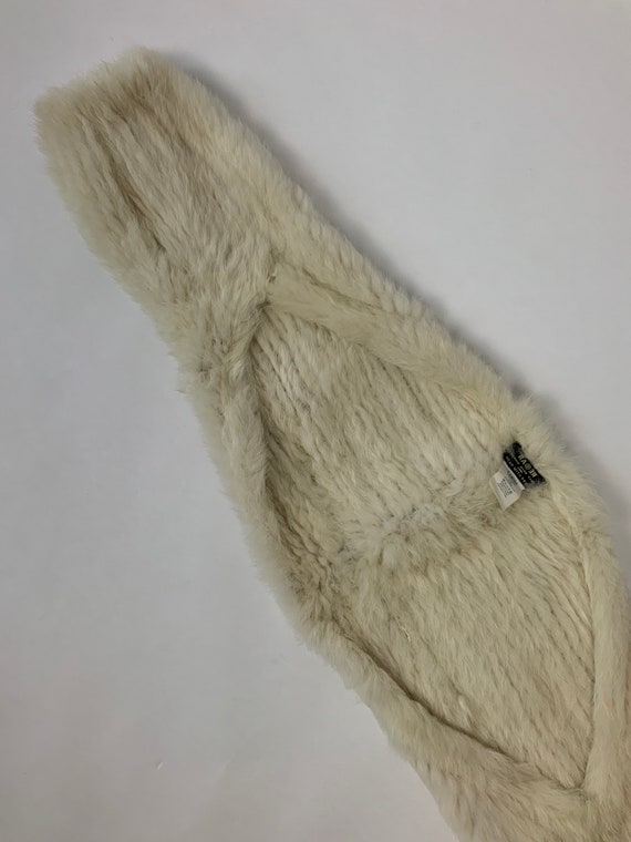 Vintage White Rabbit Fur Shrug Fluffy Cocktail Dr… - image 7