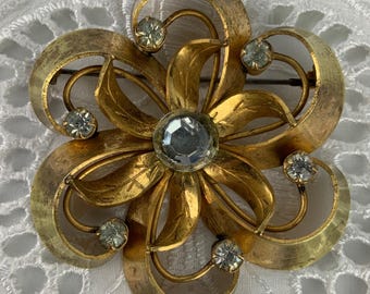 Broche Vintage Bouquet De Fleurs En Bakélite Rose - Bijou Ancien Floral, Occasion