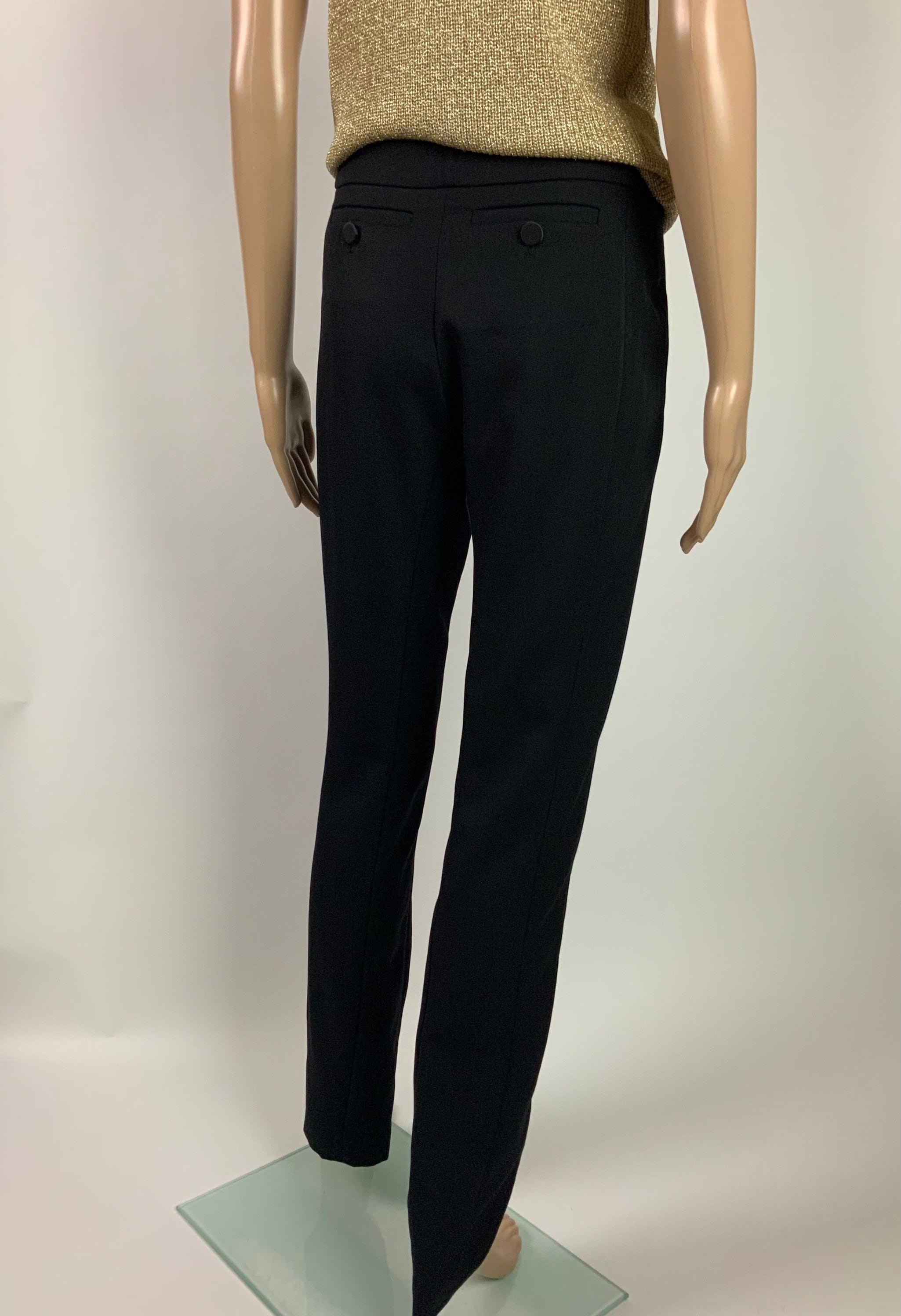パンツ BALENCIAGA VISCOSE TROUSERS BALENCIAGA Black Slim Fit Wool Viscose Pants / Straight Long