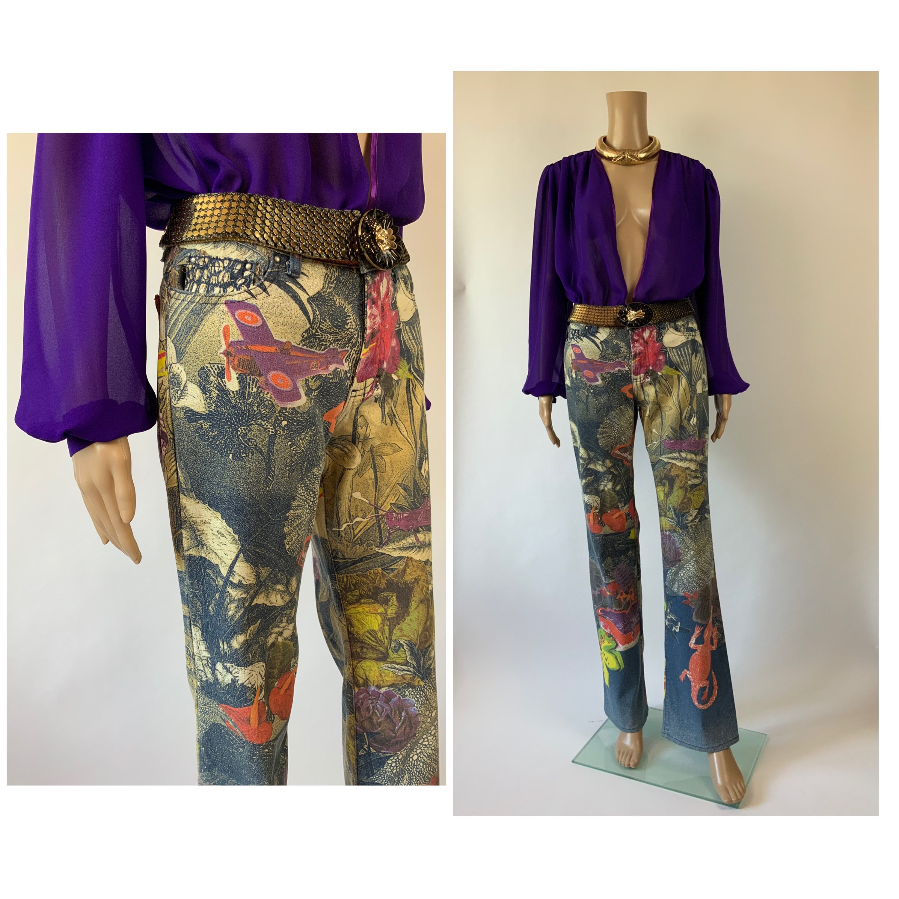 Palm Tree Printed Pants - Etsy