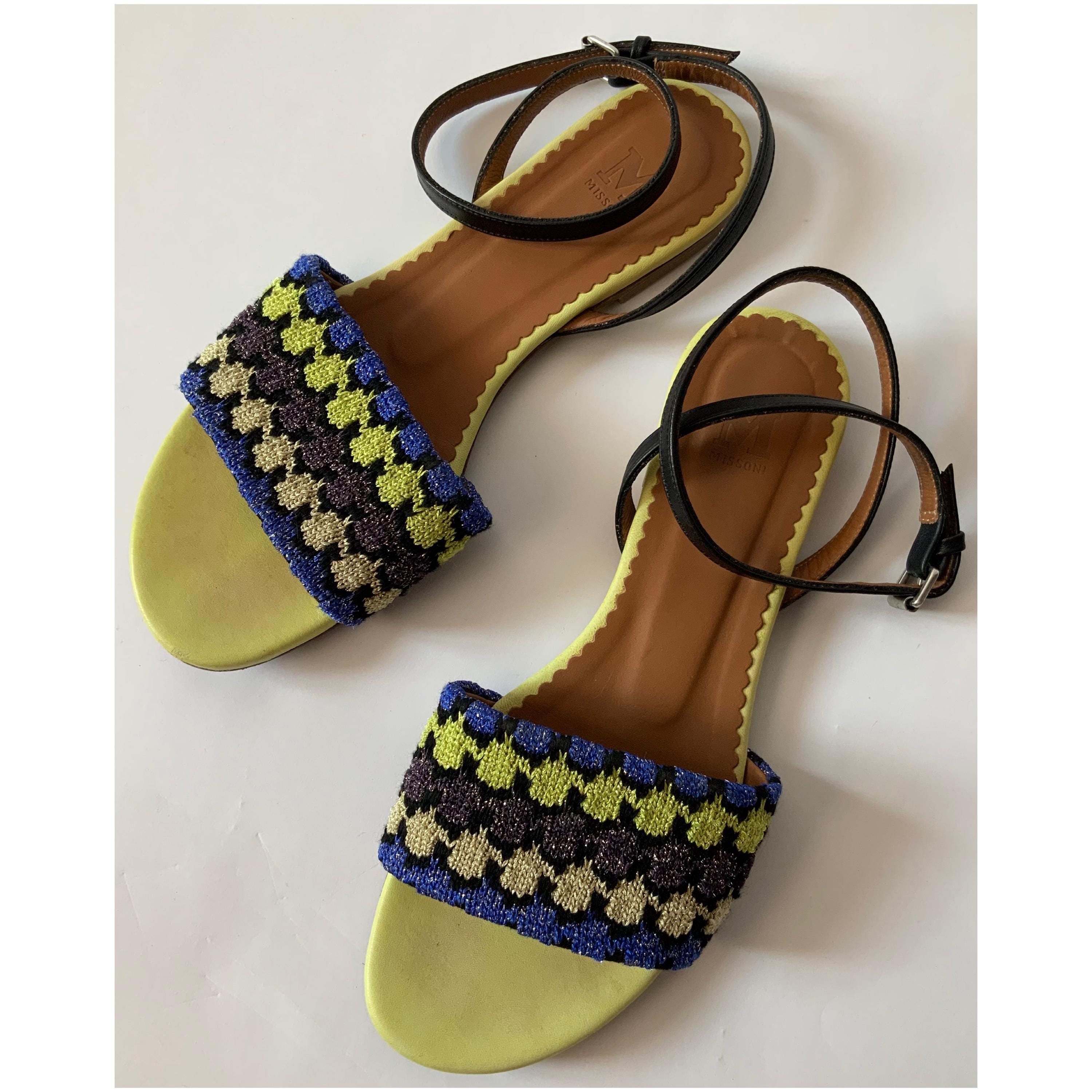 サンダル・ミュール MISSONI MWF111 Sandals Brown Missoni Missoni Open Toe Leather Sandals | Neutrals