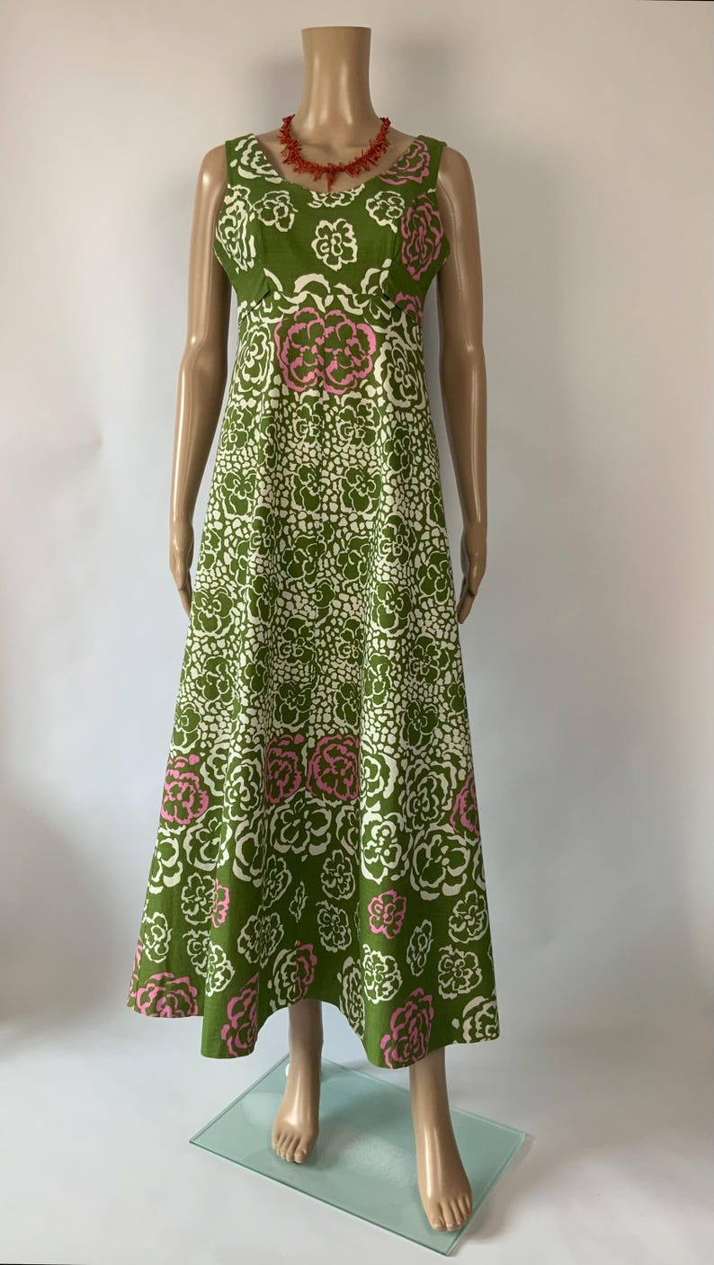 70s KAISU HEIKKIL Sleeveless Floral Maxi Dress Vintage Bohemian 70s KAISU HEIKKIL Sleeveless Floral Maxi Dress Vintage Bohemian