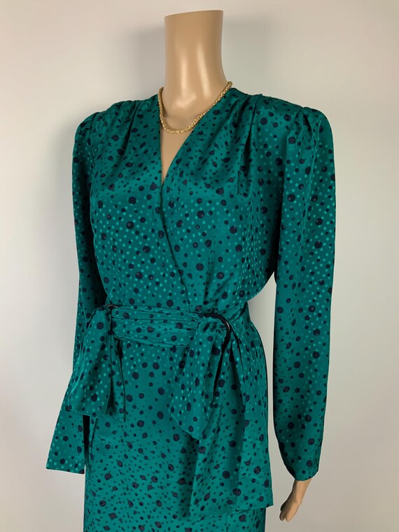 80s PIERRE BALMAIN Dramatic Constructed Dress / V… - image 4