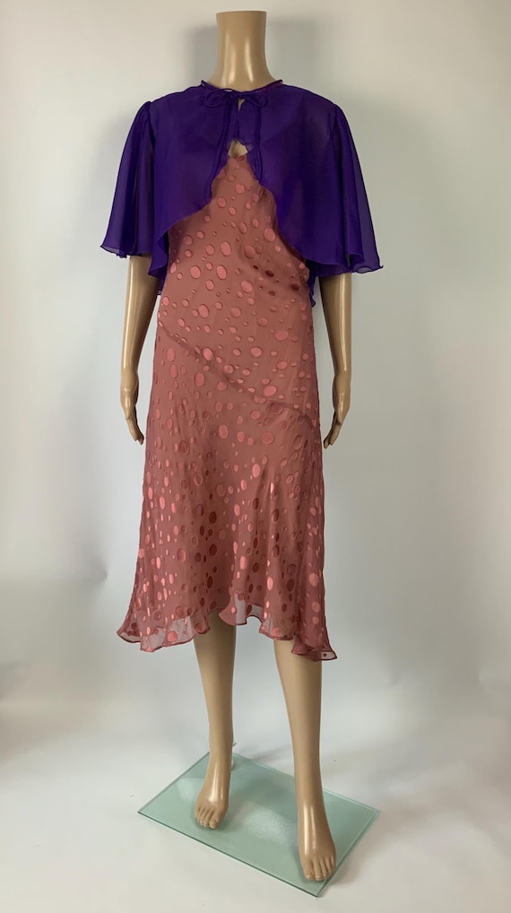 Bolero Jacket Purple Semi-Sheer Embellished Embroidered