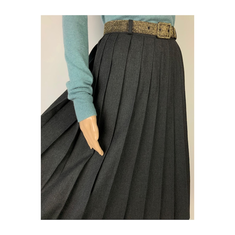 Grey Print Pleated Skirt main image 1