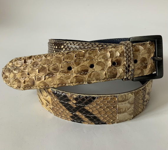小物 Real Python leather belt 90s Real Python Leather Belt for Men | Vintage Exotic Animal Snake