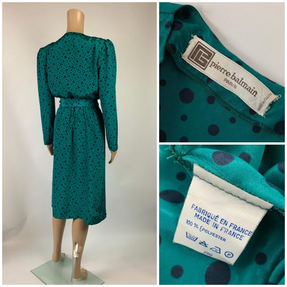 80s PIERRE BALMAIN Dramatic Constructed Dress / V… - image 6