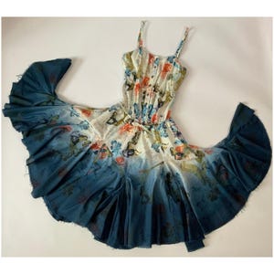 DESIGUAL Vintage katoenen Whimisgoth slipjurk | Meerkleurige zomerjurk met gerafelde zoom