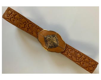 JUST CAVALLI Leather Belt, Y2K Italian Designer Belt, Big
