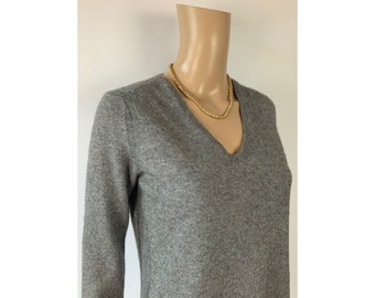 Vintage Grey Cashmere Sweater Sparkly Silver Wool Jumper GERARD DAREL