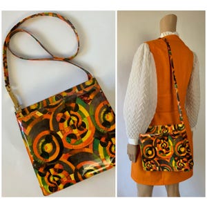 Bolso de hombro geométrico vintage LORBAC / Bolso de verano divertido de los años 80 / Bolso bandolera abstracto / Hecho en Italia