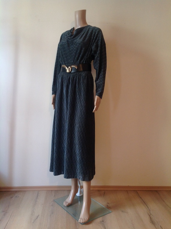 MARIMEKKO 1970's Vintage Mid Calf Long Dress, Batw