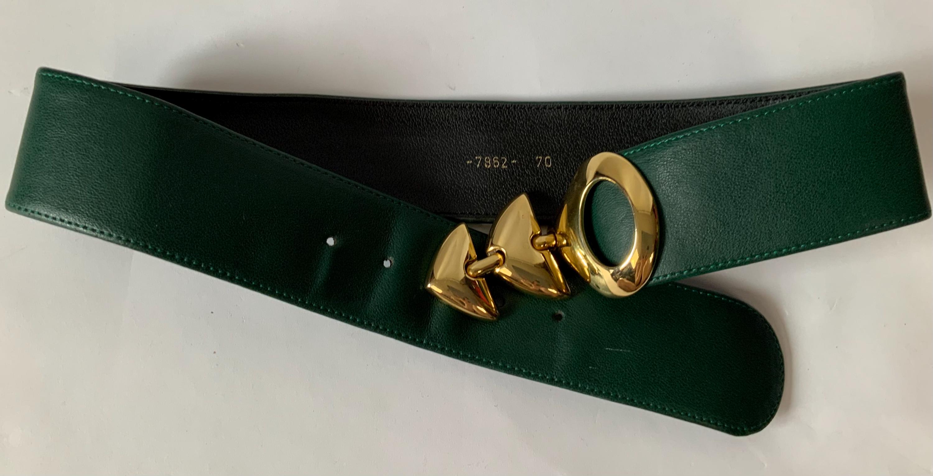 Handmade 80’s chunky green suede curved belt gold metal macro filigree buckle OS Belt | Suede | Mushroom – The Hand main image 2