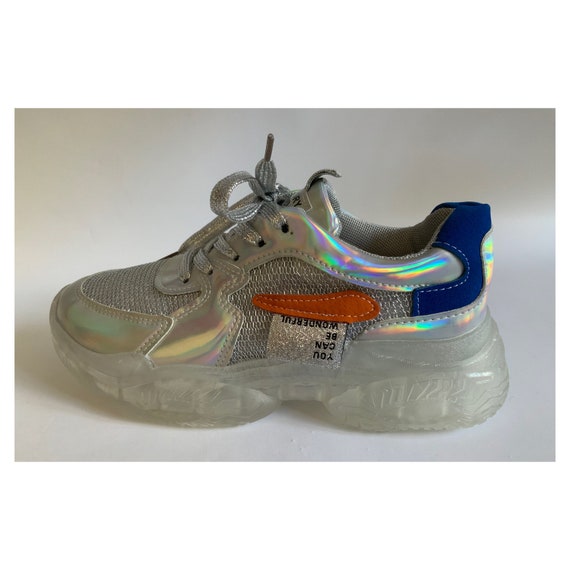 Alexander McQueen | Holographic and off white leather sneaker | Savannahs