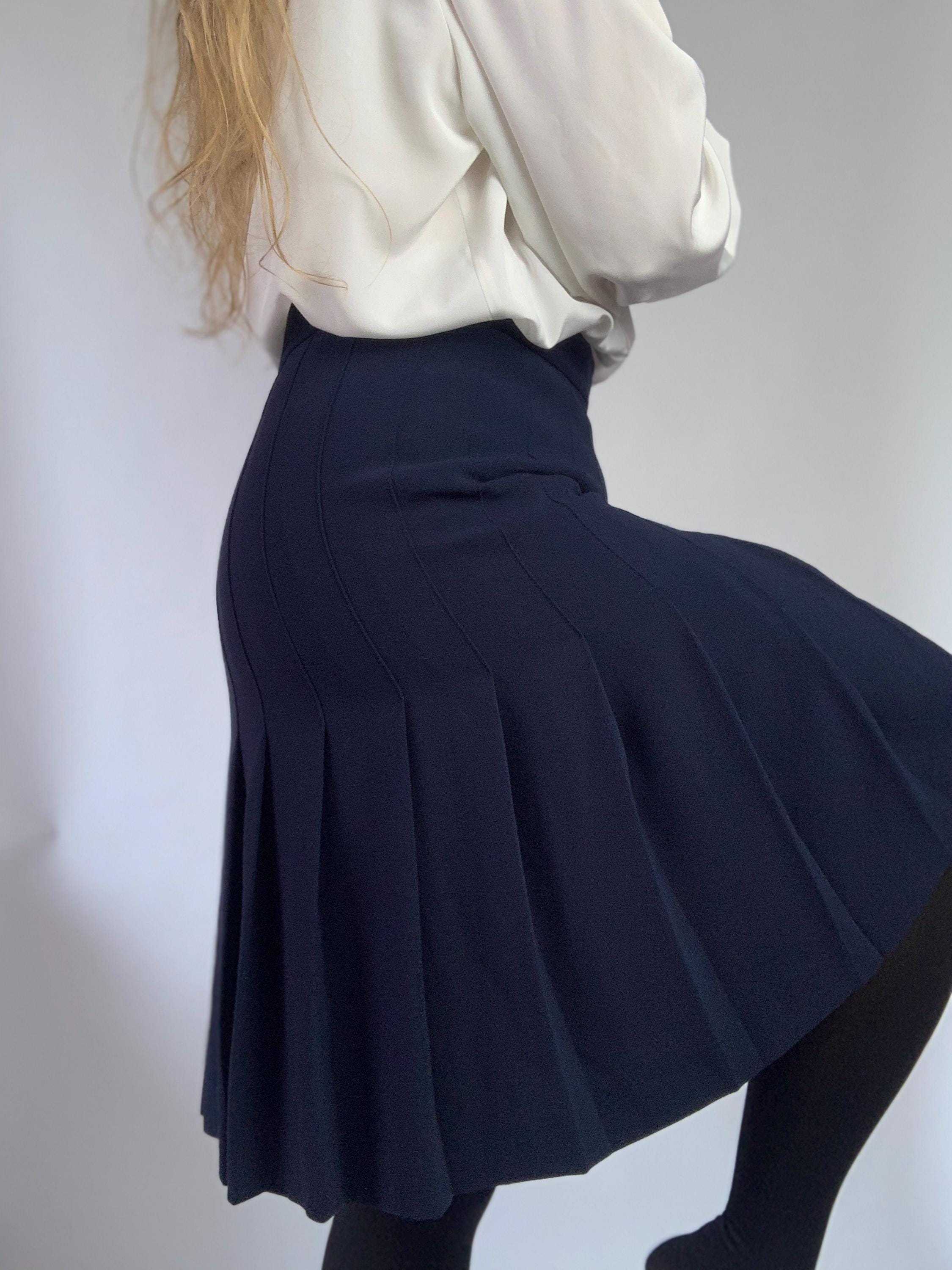 Jupe plissée bleu marine France