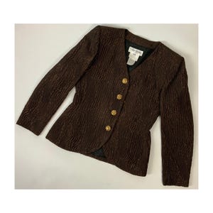 YVES SAINT LAURENT Vintage Bronze Brown Blazer / 1980&#39;s YsL Variatíon Jacket / Dressy Gold Button Blazer / Cocktail Jacket / Size M