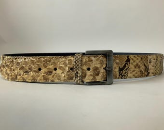 小物 Real Python leather belt 90s Real Python Leather Belt for Men | Vintage Exotic Animal Snake