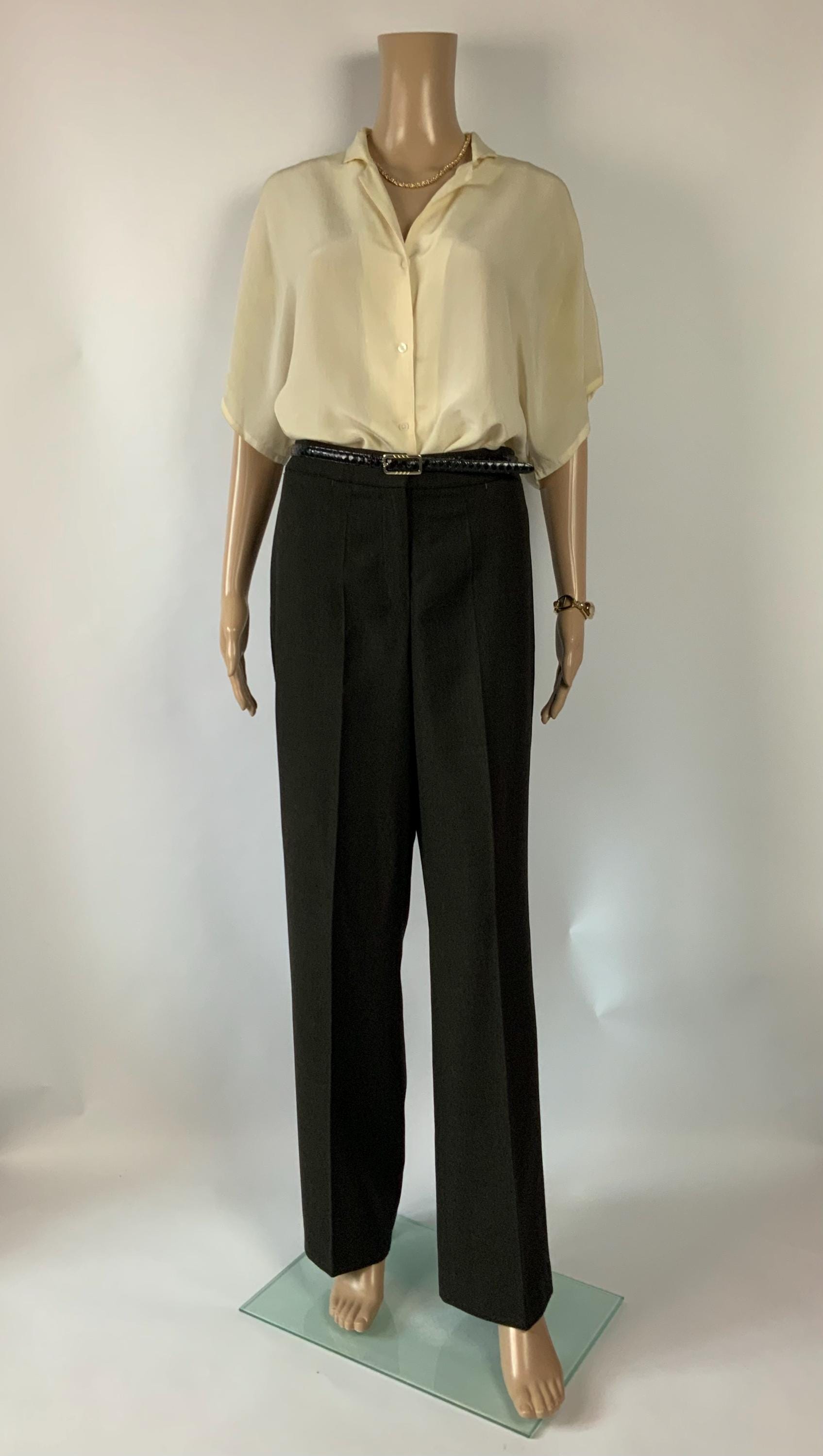 JOOP! Vintage Smart Casual Virgin Wool Trousers / Dark Green