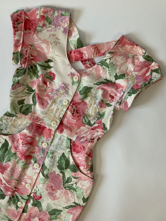 CAROL ANDERSON Vintage Pink Peony Floral Print Bu… - image 10