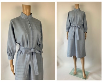 VUOKKO Pastel Sorbet Belted Wool Dress Vintage Minimal Style Raglan Sleeve Size S MARIMEKKO Finland Retro