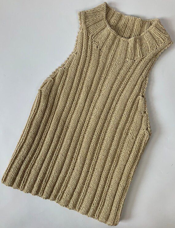 Minimal Style Ribbed Knit Vintage Top 1990's Chun… - image 8