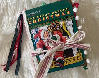 Altered Little Golden Book, Christmas Junk Journal, Festive Planner