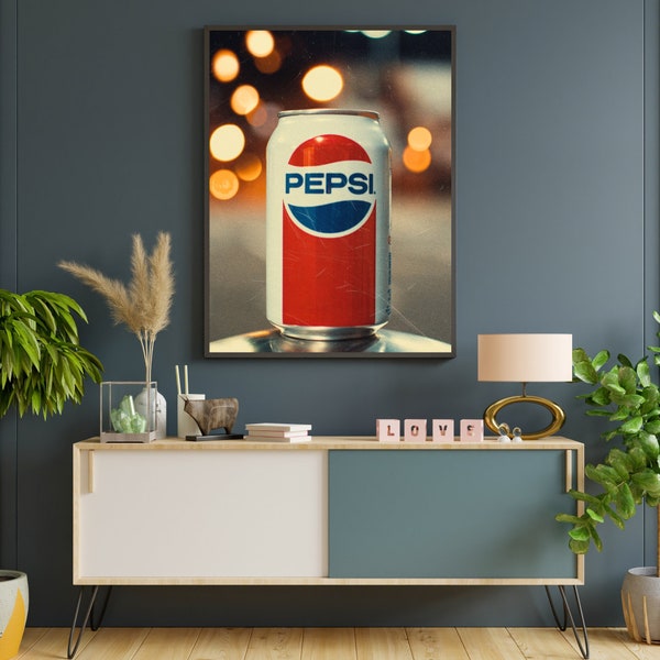 Canvas rétro "Pepsi" | Print of wall art canvas Pepsi retro for your house | Wall canvas print for room retro