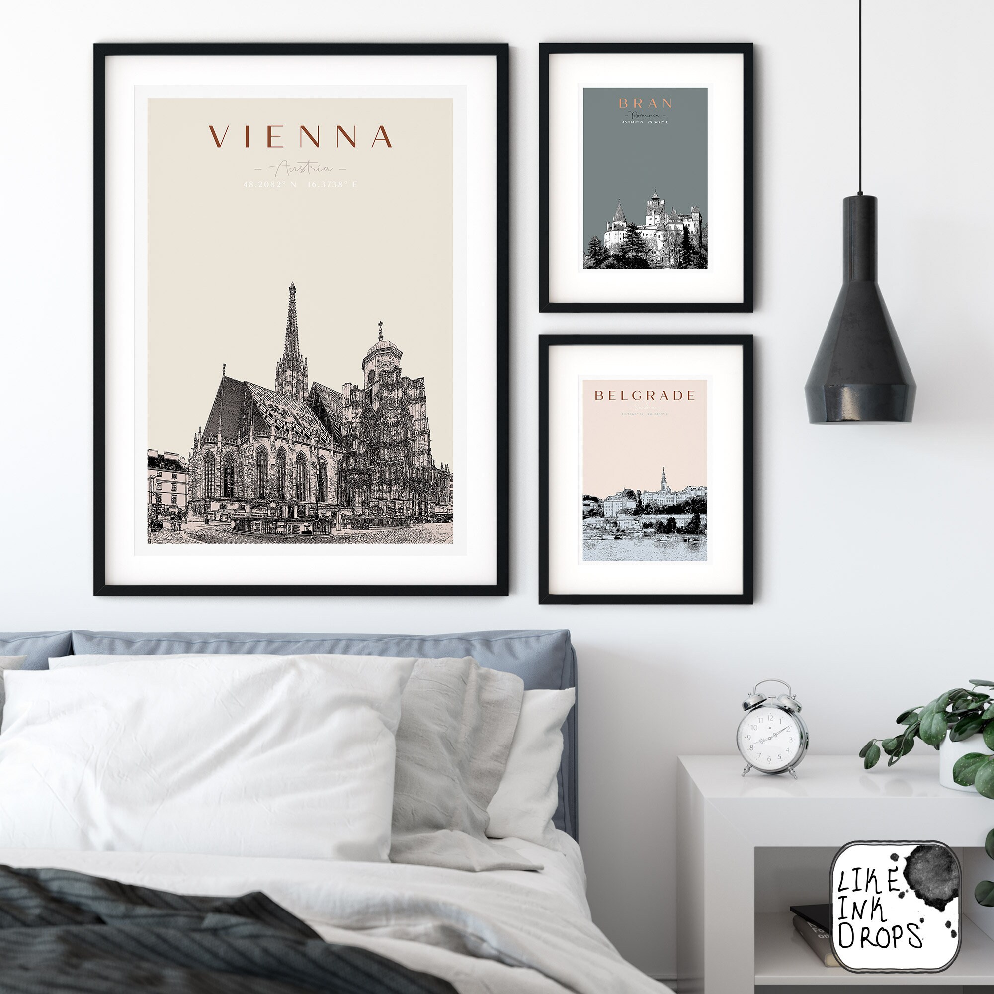 Vienna wall art decor Contemporary Austria cityscape St Etsy Nederland