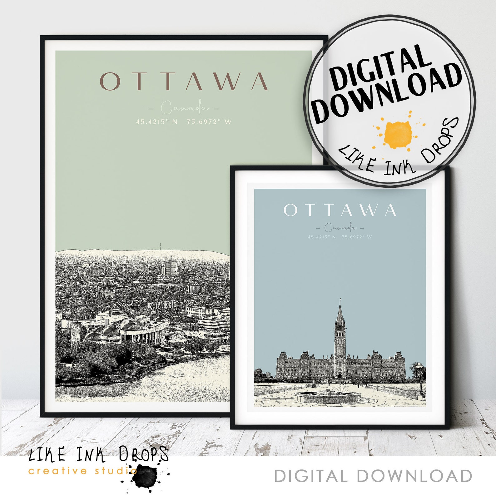 Ottawa Wall Art Decor Modern Canada Cityscape Print at Home Etsy