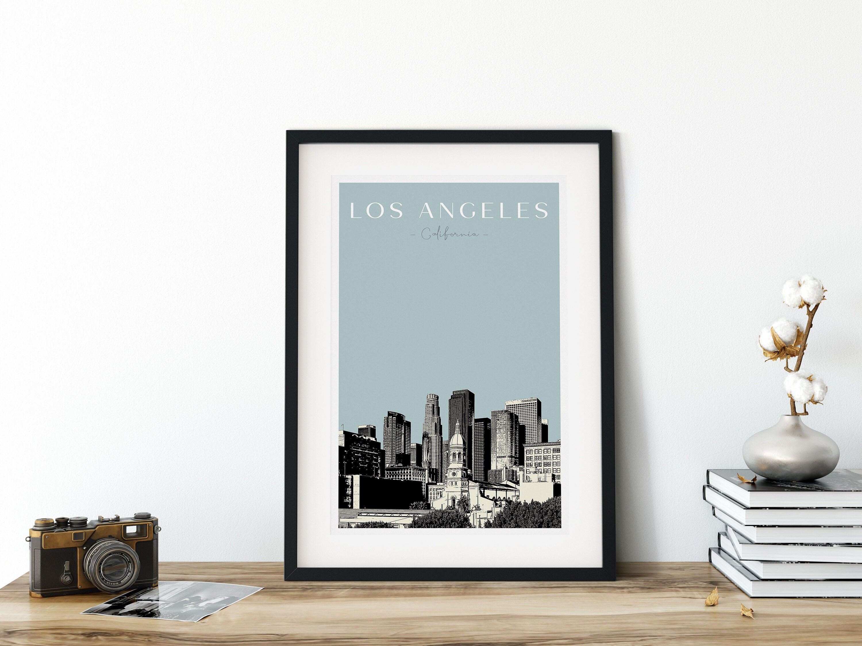 Los Angeles Wall Art California Print Minimalist Cityscape Etsy