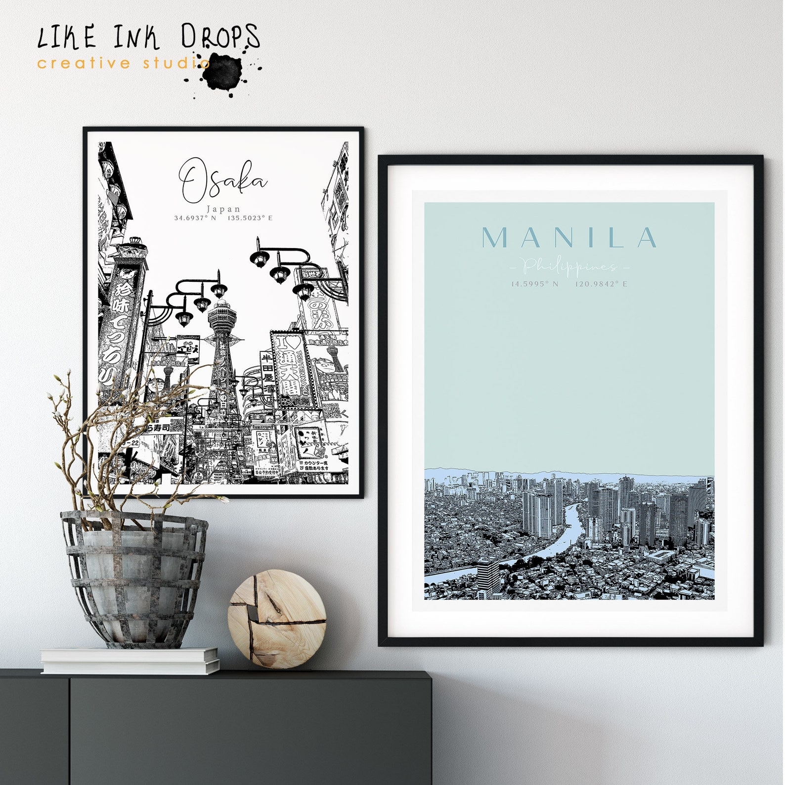 Manila Wall Art Decor Philippines Cityscape Asian Minimalist Etsy