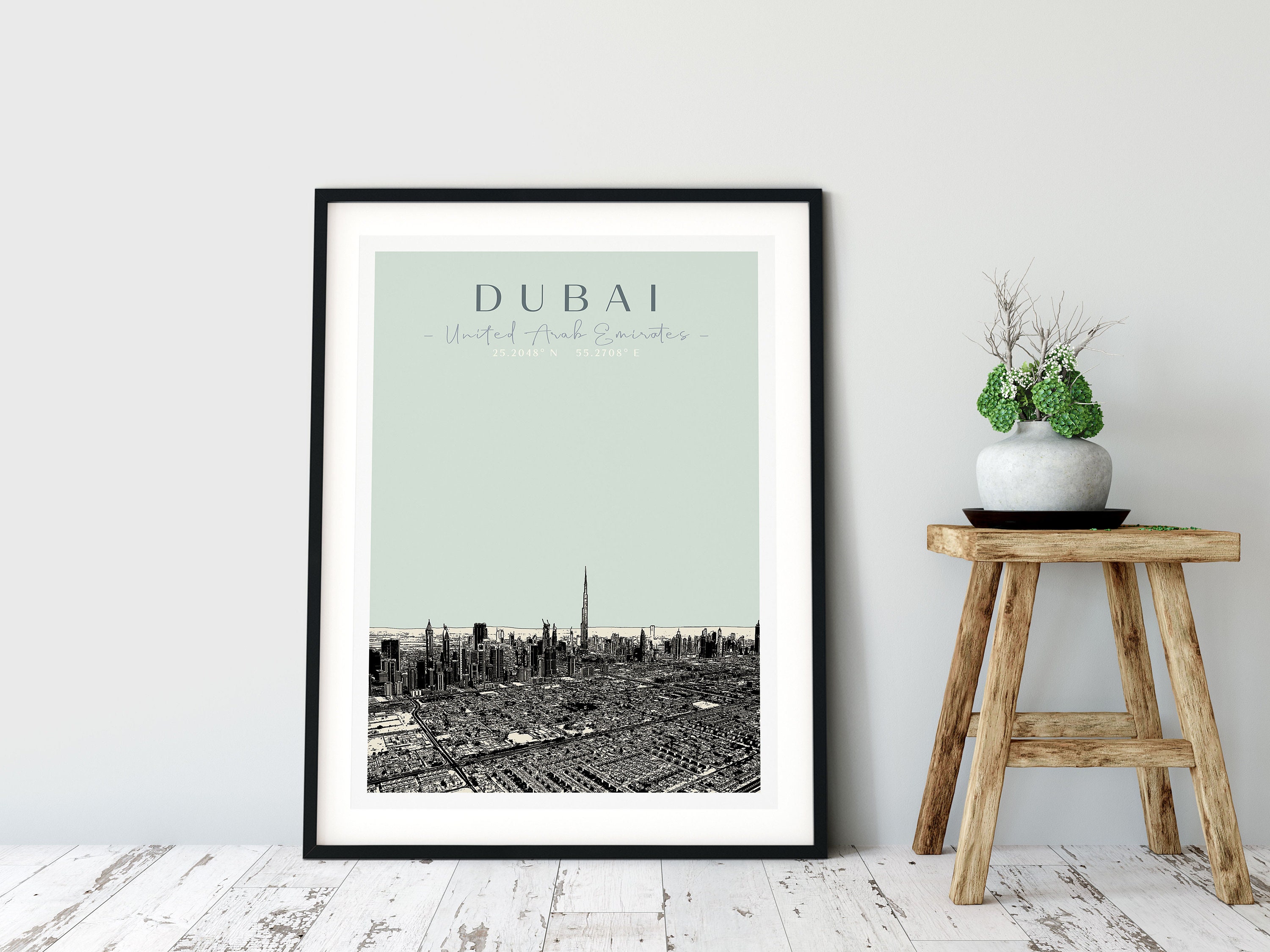 Dubai Wall Art Decor United Arab Emirates Minimalist Etsy
