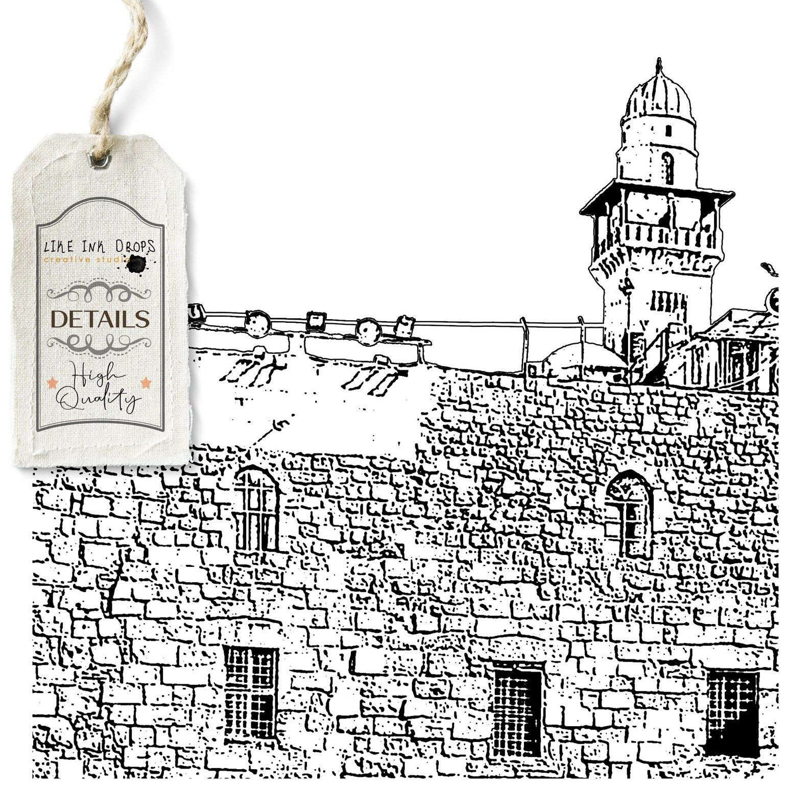 Jerusalem Wall Art Decor Minimalist Monochrome Israel Etsy