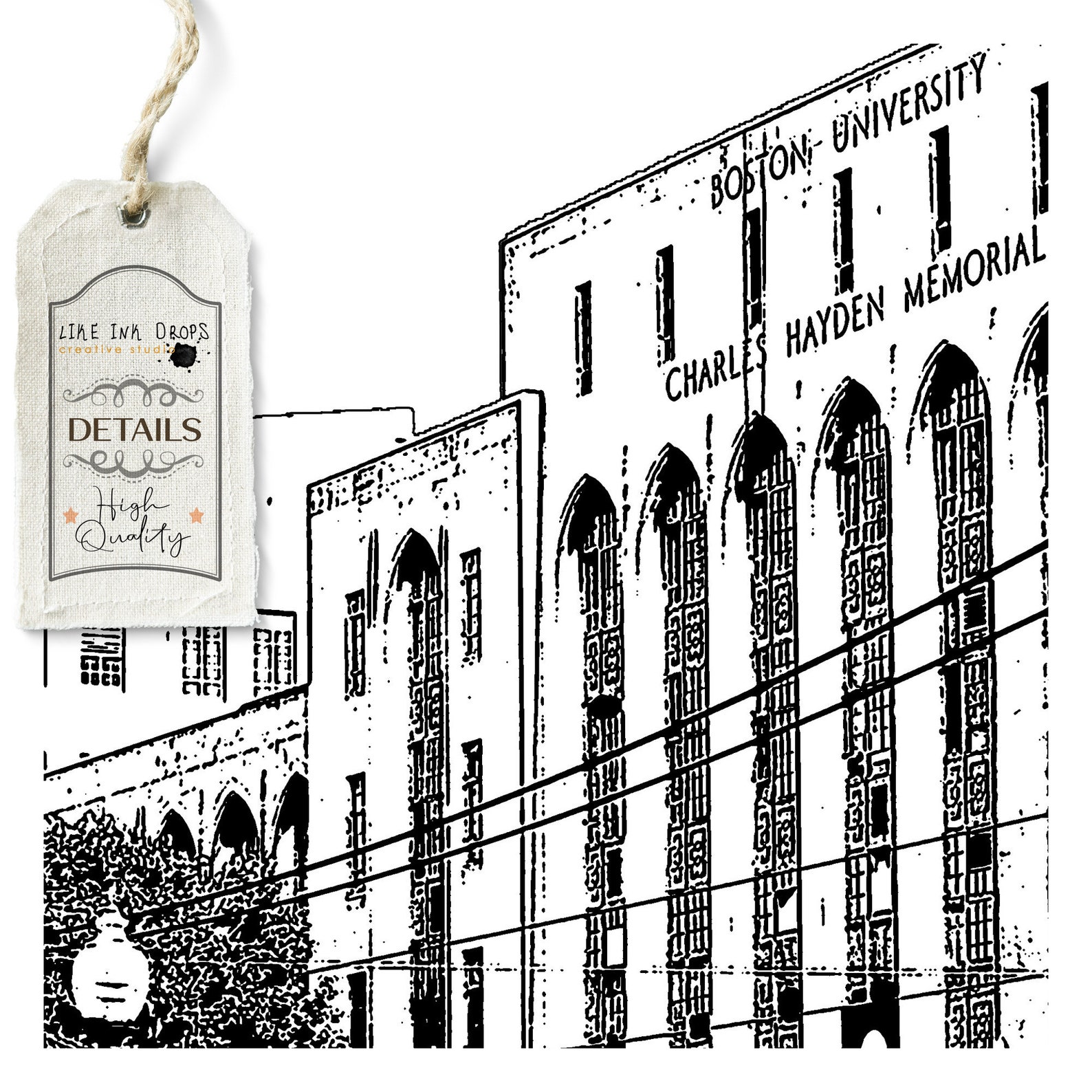 Boston University Wall Art Décor Digital Cityscape Poster of Etsy