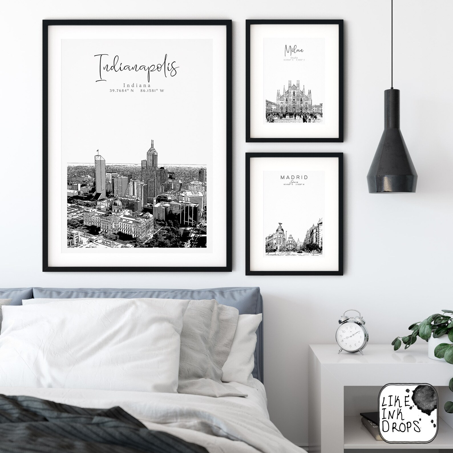 Indianapolis print Indiana decor Cityscape wall art State | Etsy