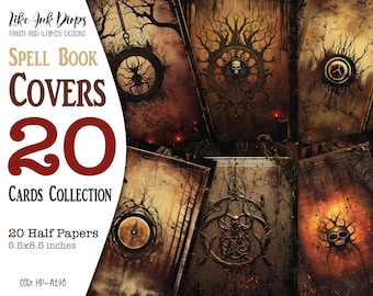 Puede incluir: Una colección de 20 cubiertas de libro de hechizos imprimibles con diseños oscuros, góticos y espeluznantes. Las cubiertas miden 14 x 21,5 cm y son perfectas para crear libros de hechizos únicos y personalizados.