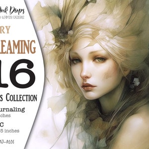 Fairy Dreaming Illustrationen Junk Journal Collection: Printable Fantasy ATC und Journaling mit Feen, Schmetterlingen und Blumen, CU AJ-A106