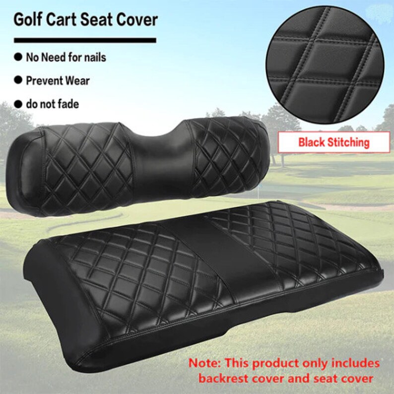 Golf Cart Seat Cover Club Car TXT Black - Etsy