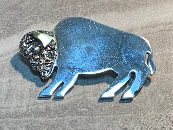 Unique Two-Tone Bison Brooch