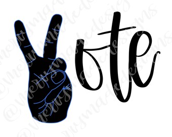 Vote Peace Sign SVG File
