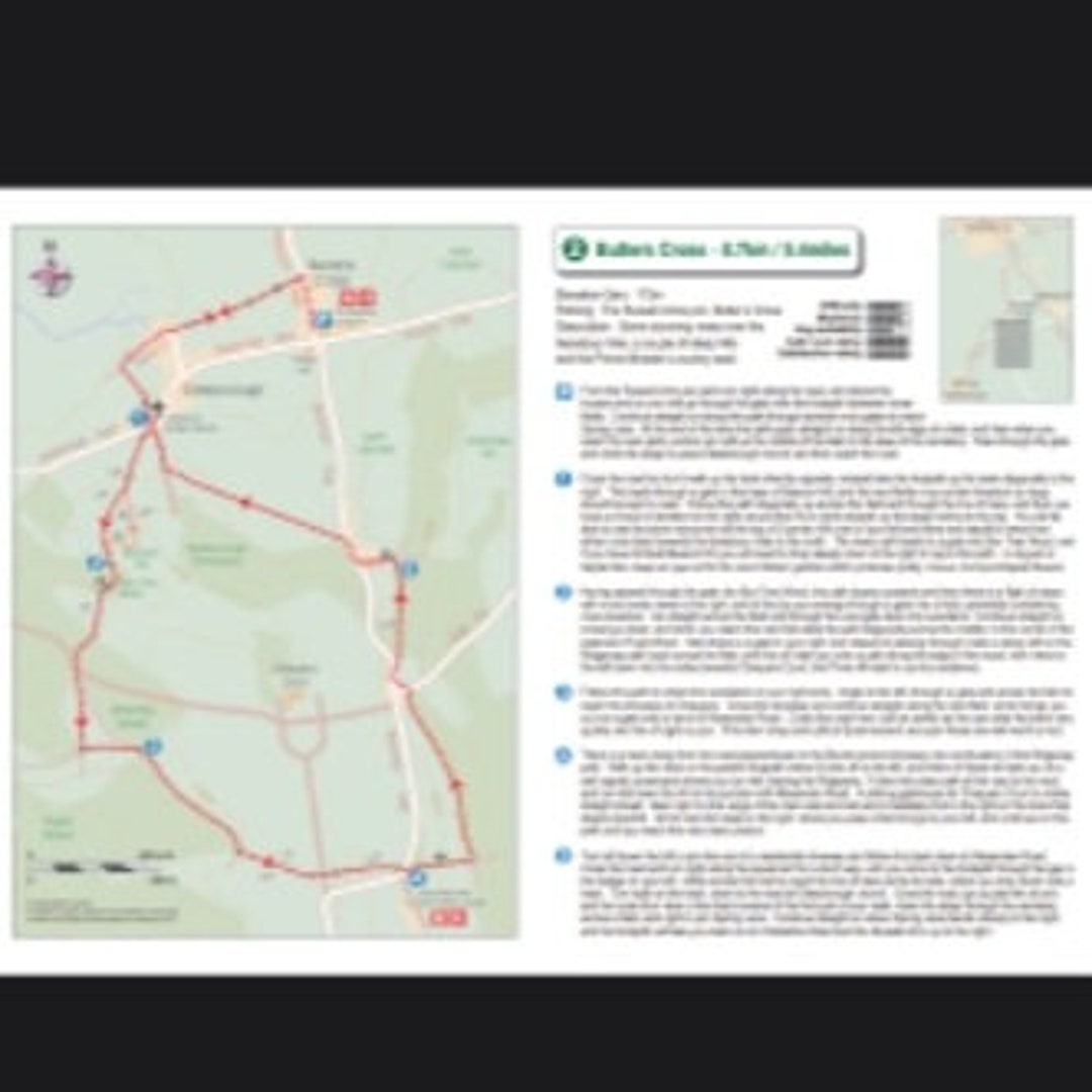 Walk Maps 2 Butler's Cross 8.7km / 5.4miles, Difficulty 4/5 - Etsy